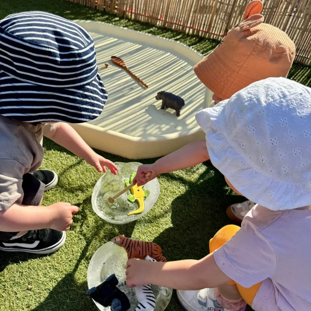 Children enjoying water and sensory play at Humberston Country Club Pre-School
