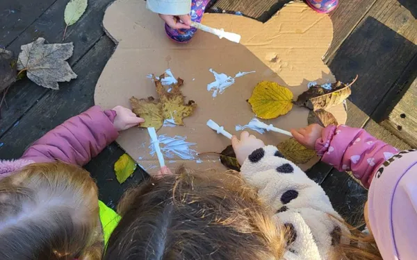 Creative autumn leaf craft activity at Early Years Educare