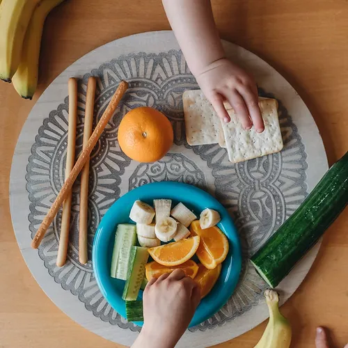 Healthy meals and snacks prepared for children