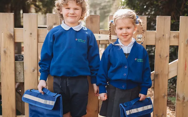 Children settling into their first day at pre-school